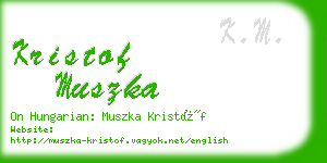 kristof muszka business card